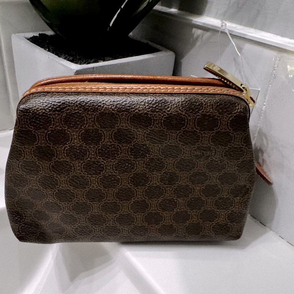 Celine Macadam Cosmetic Bag  Canvas Vanity Bag in Good condition.
